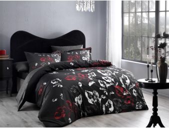 Постельное белье TAC Satin Delux Tallin, черный Семейный
