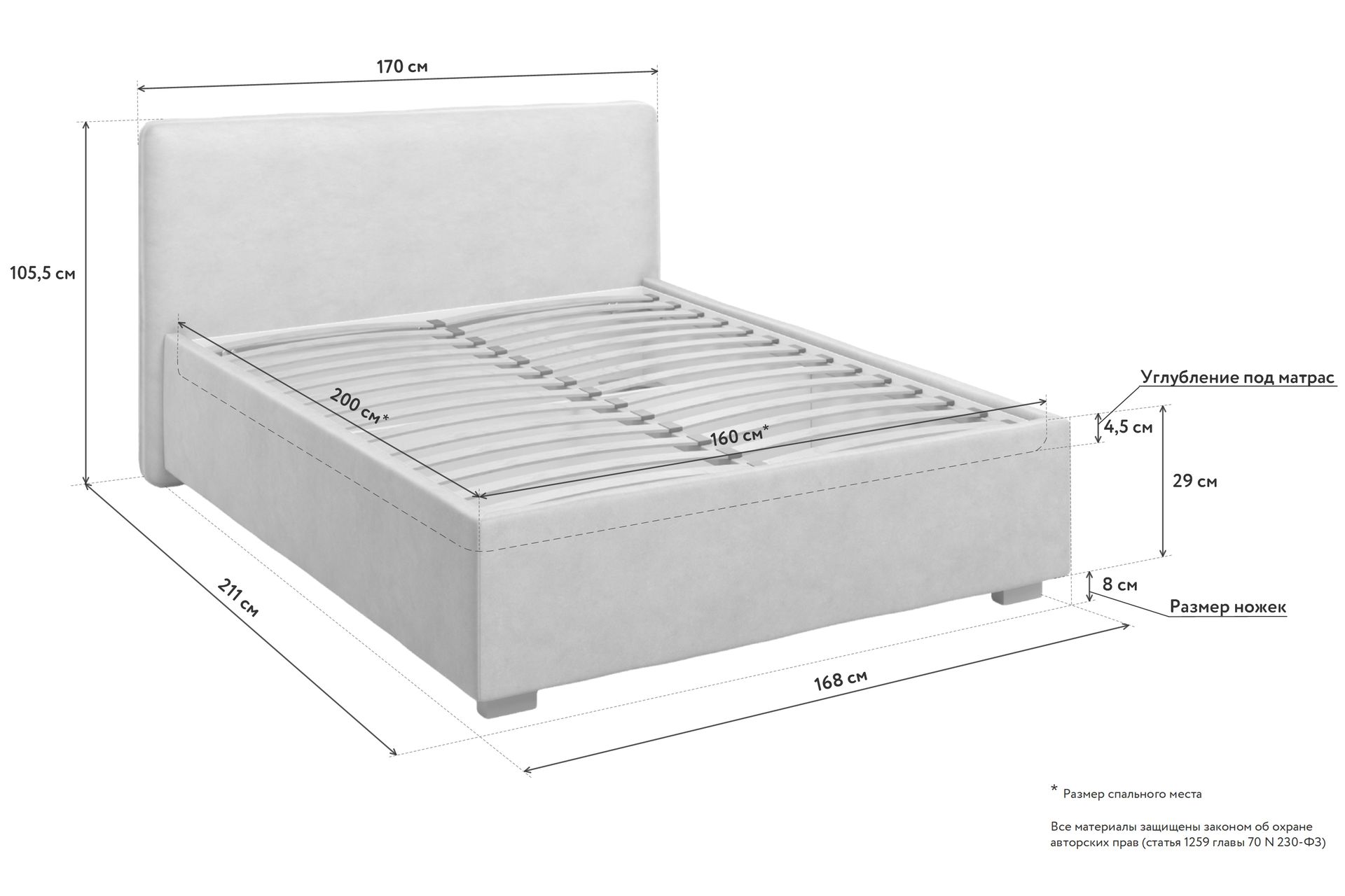 Размер кровати 160 200