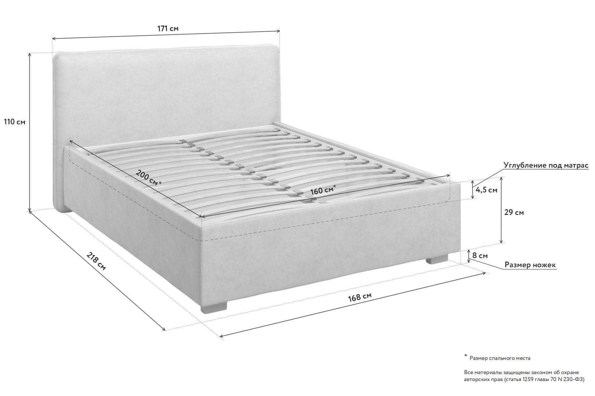 Кровать 180 на 200 с подъемным механизмом размеры